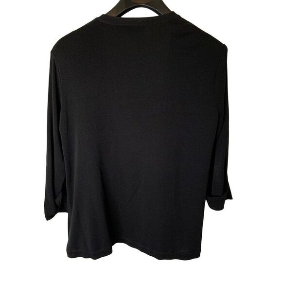 Exclusively Misook open front cardigan jacket black women’s size large - Picture 2 of 3